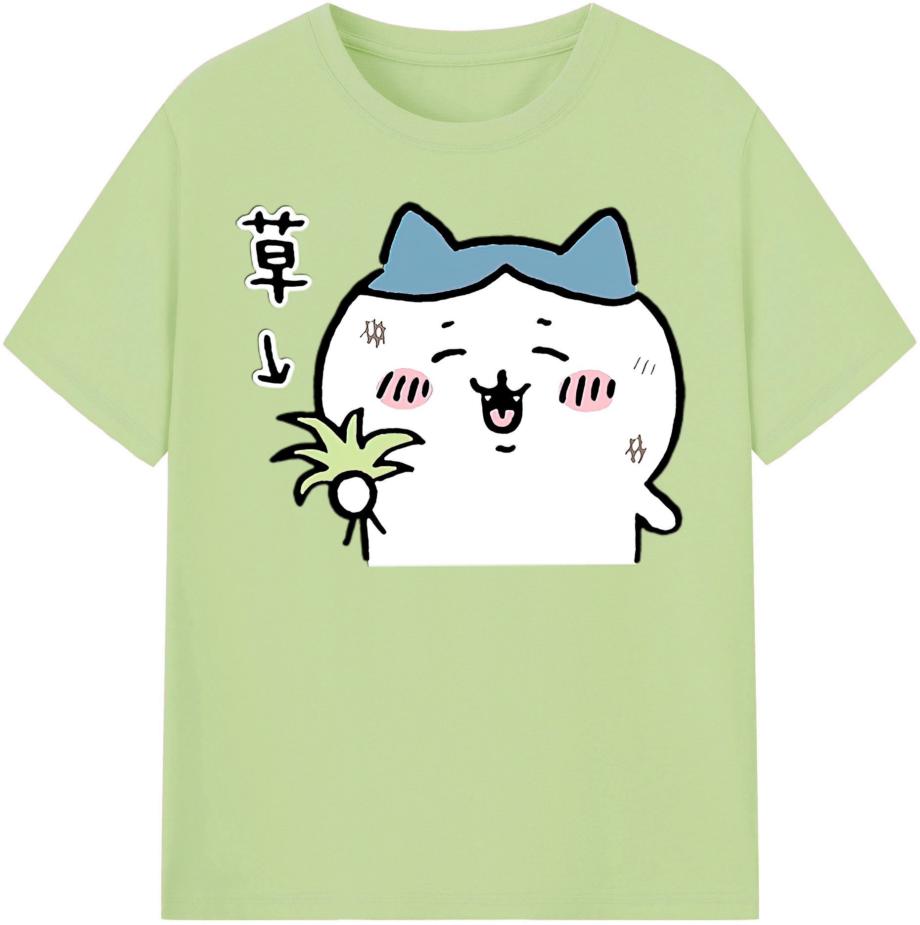 （画像用） ちいかわ ハチワレ Chii-kawa hachiware 綿100％半袖Tシャツ（フロントプリント）